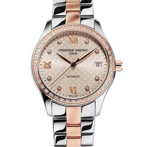 Frederique Constant Women's Date Automatic Silver Rose Watch 36MM FC-303LGD3BD2B